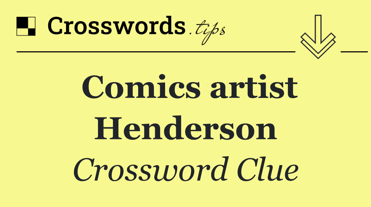 Comics artist Henderson