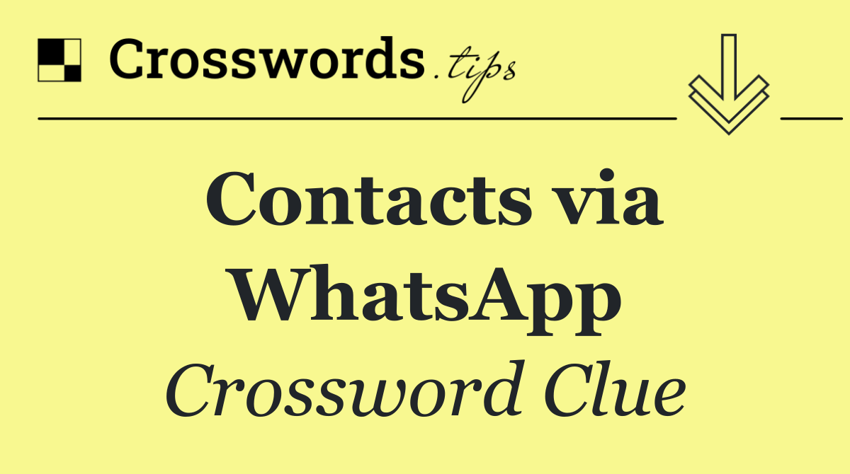 Contacts via WhatsApp