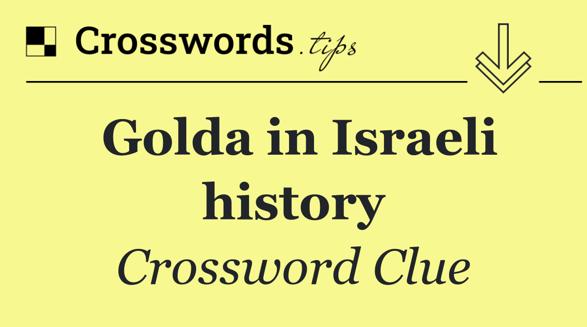 Golda in Israeli history