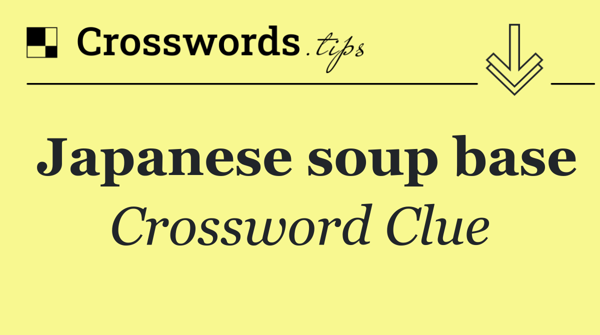 Japanese soup base