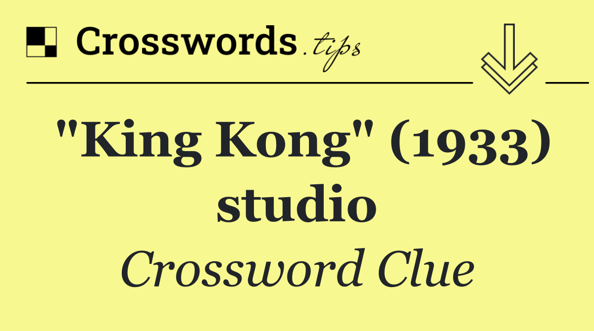 "King Kong" (1933) studio