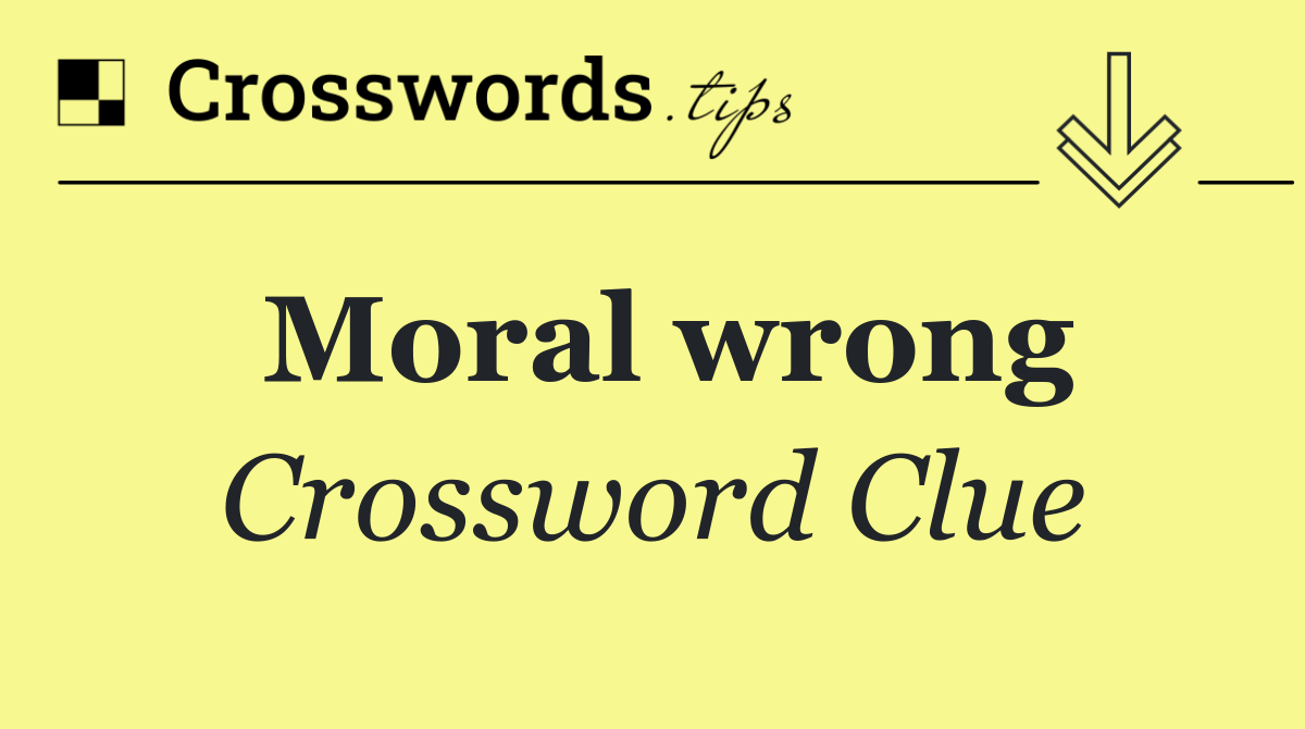 Moral wrong