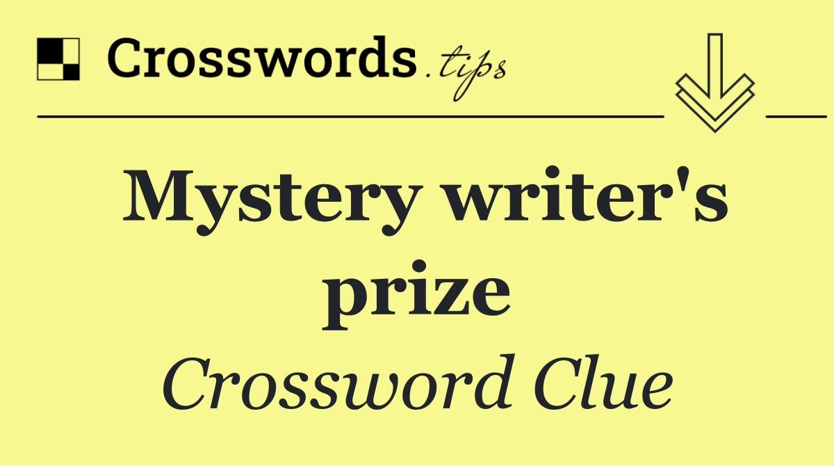 Mystery writer's prize