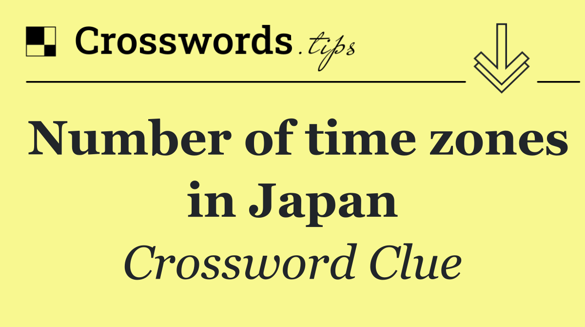 Number of time zones in Japan