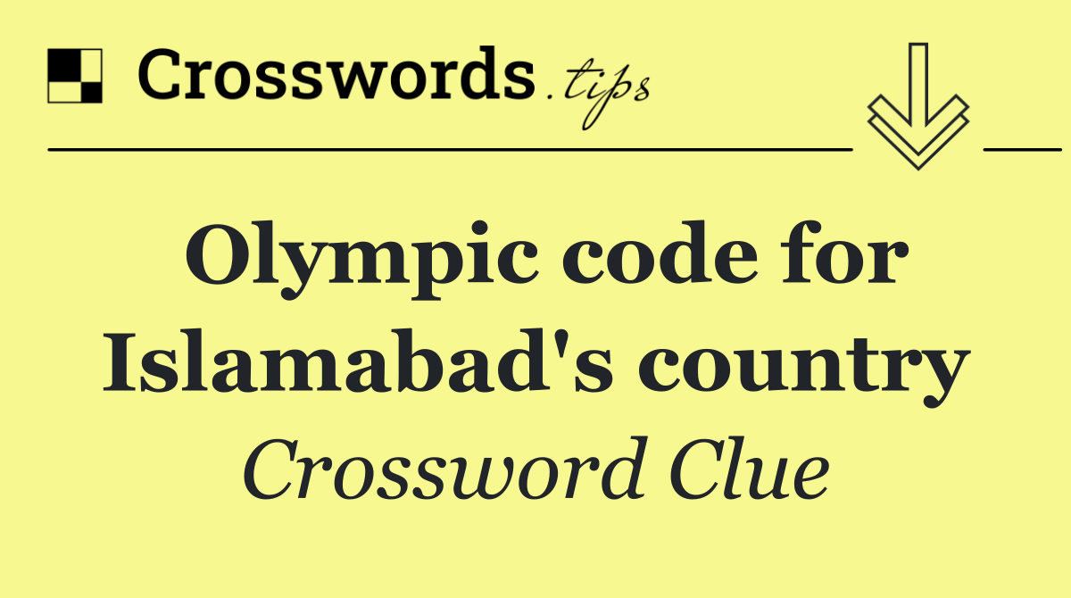 Olympic code for Islamabad's country