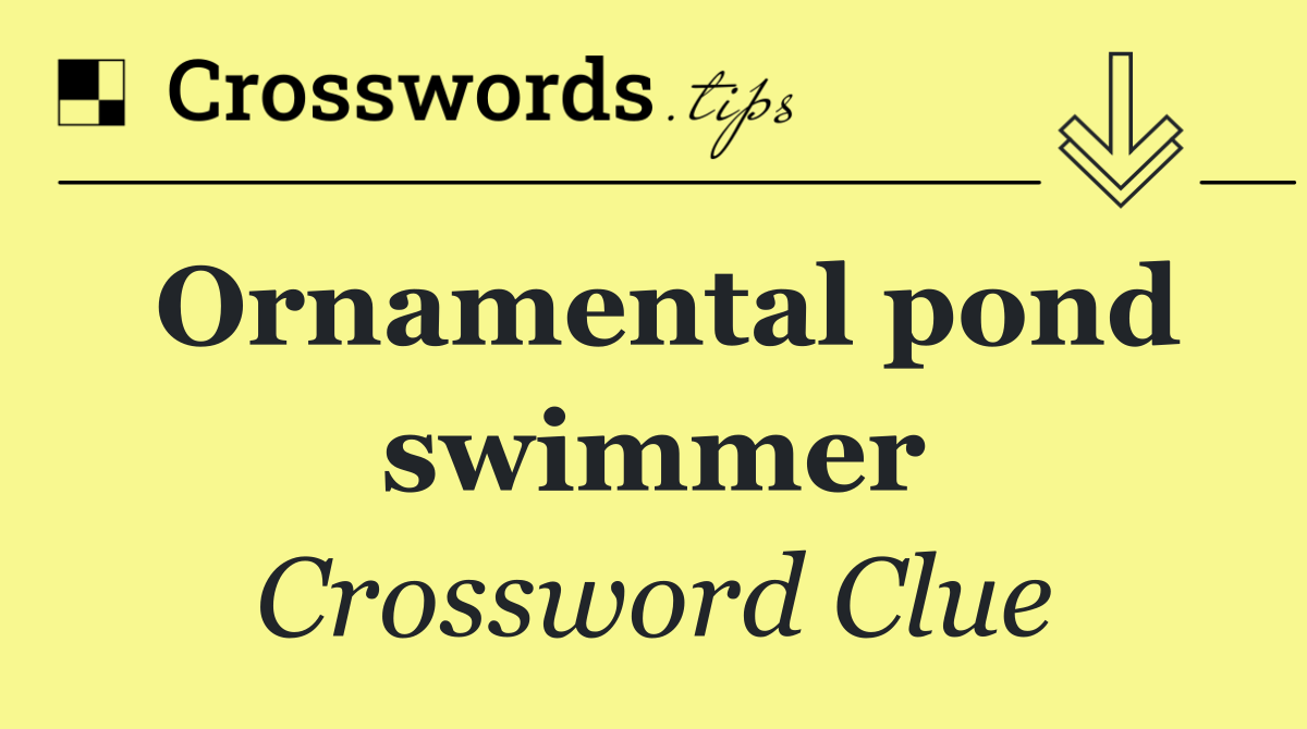 Ornamental pond swimmer