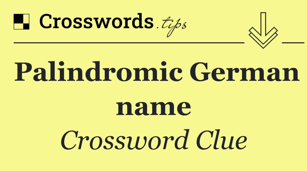 Palindromic German name