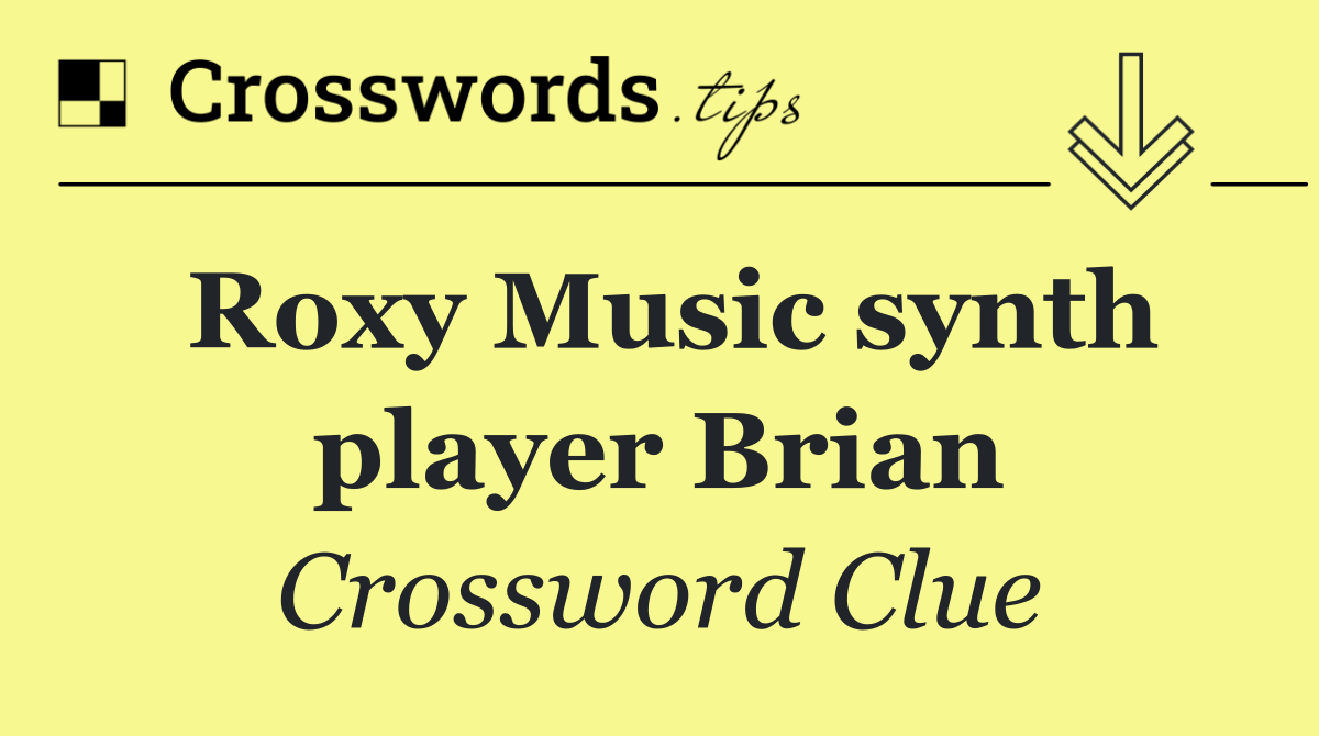 Roxy Music synth player Brian