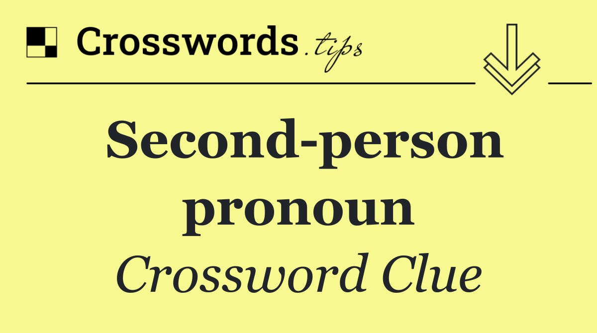 Second person pronoun