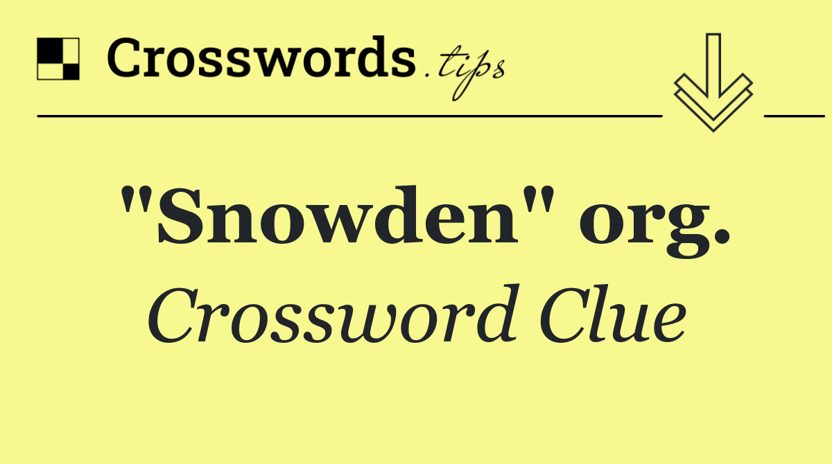 "Snowden" org.