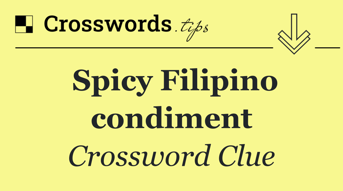 Spicy Filipino condiment