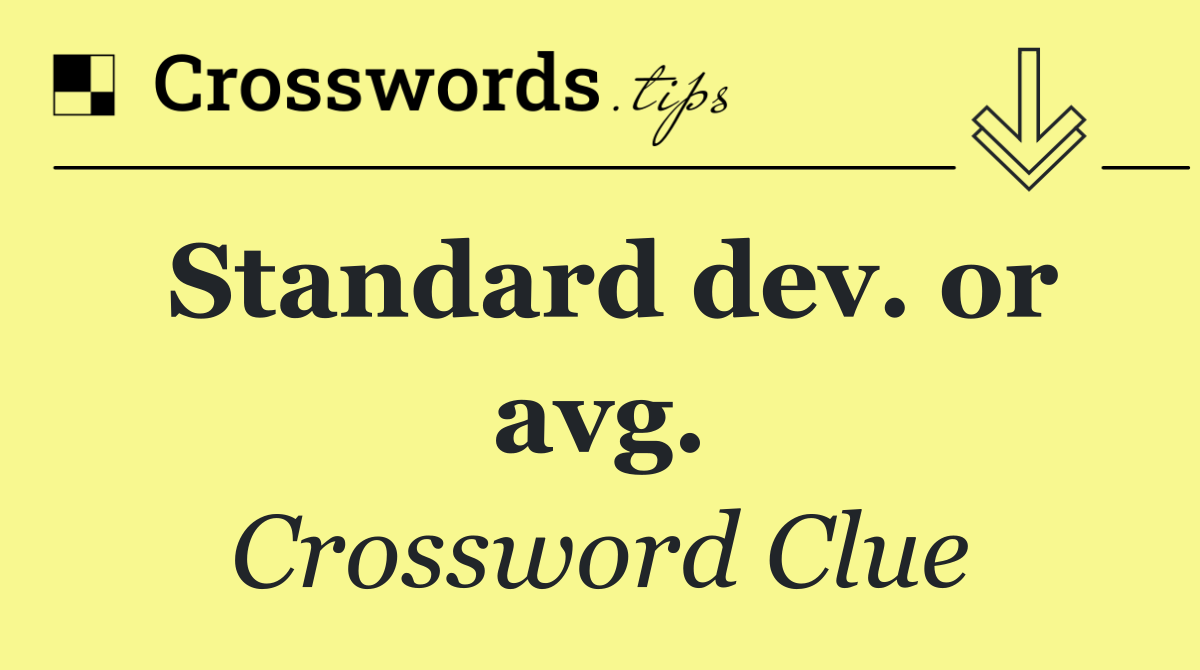 Standard dev. or avg.