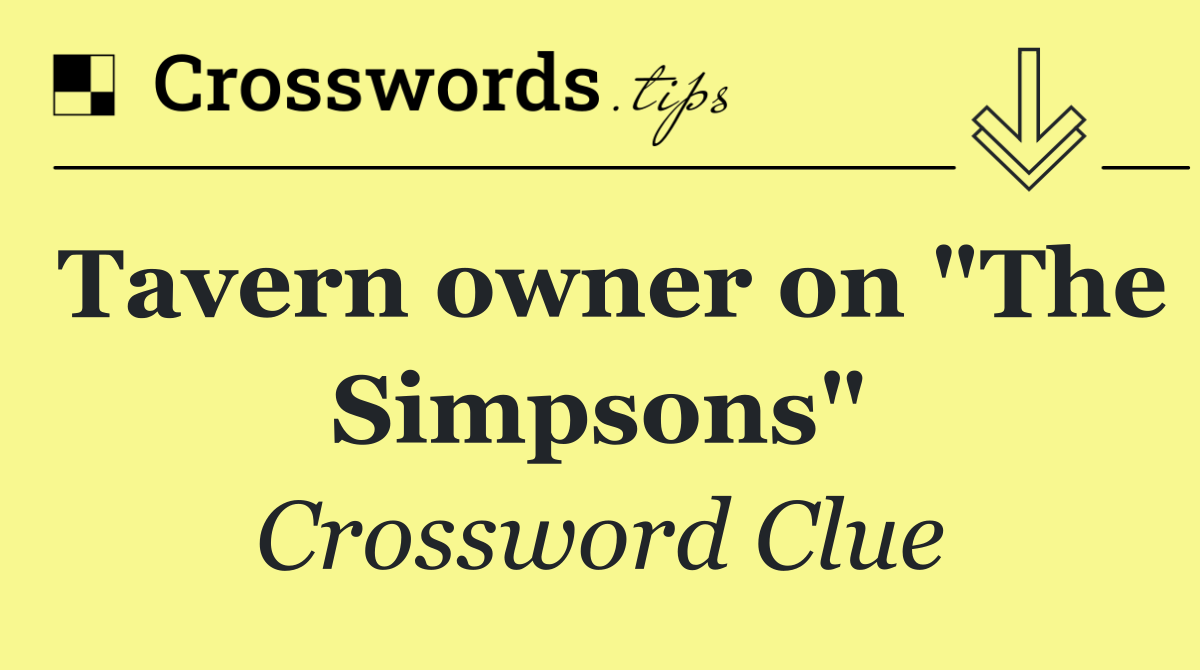 Tavern owner on "The Simpsons"