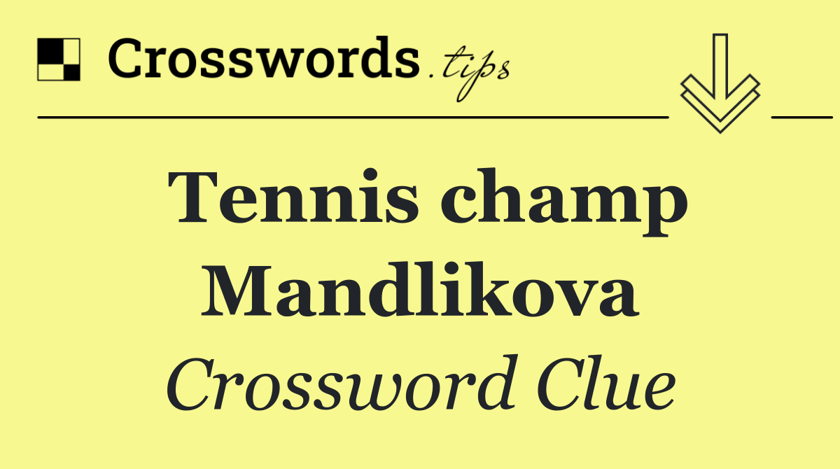 Tennis champ Mandlikova