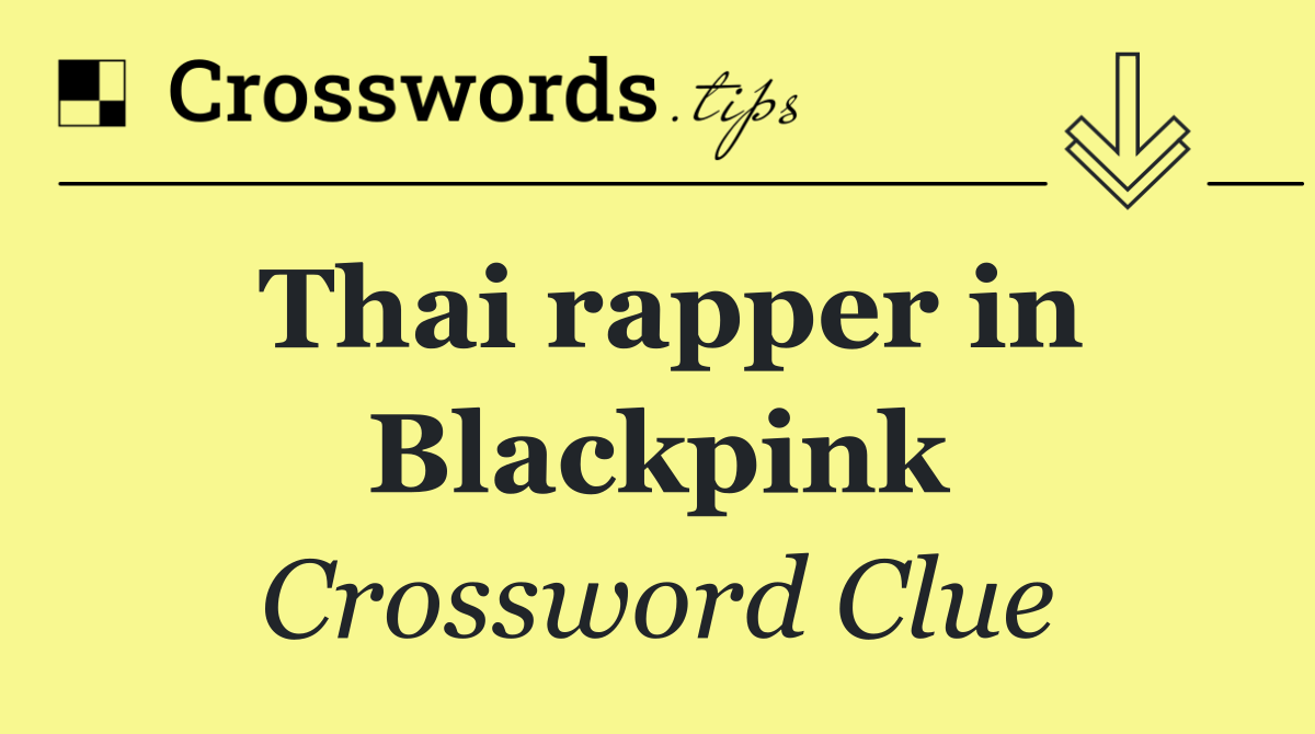 Thai rapper in Blackpink