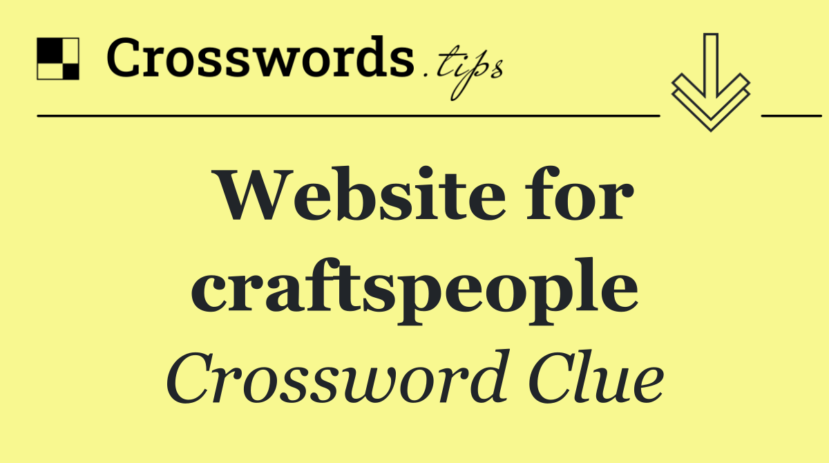 Website for craftspeople