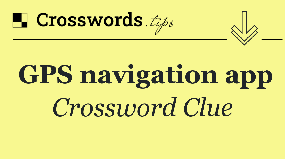 GPS navigation app