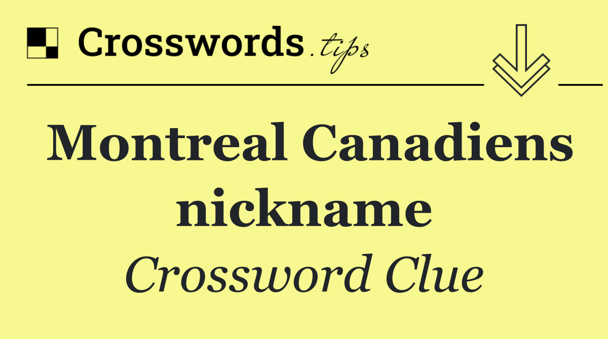 Montreal Canadiens nickname