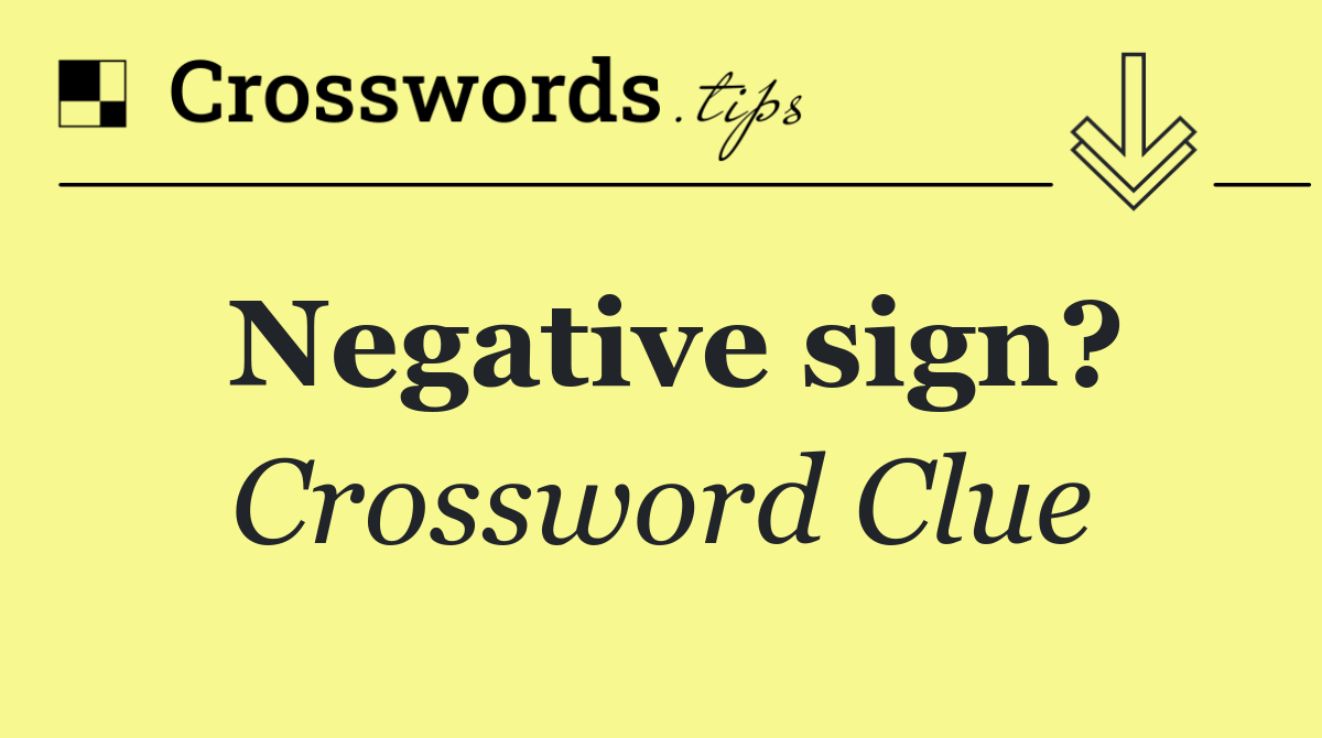 Negative sign?