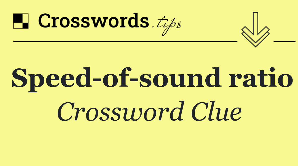 Speed of sound ratio