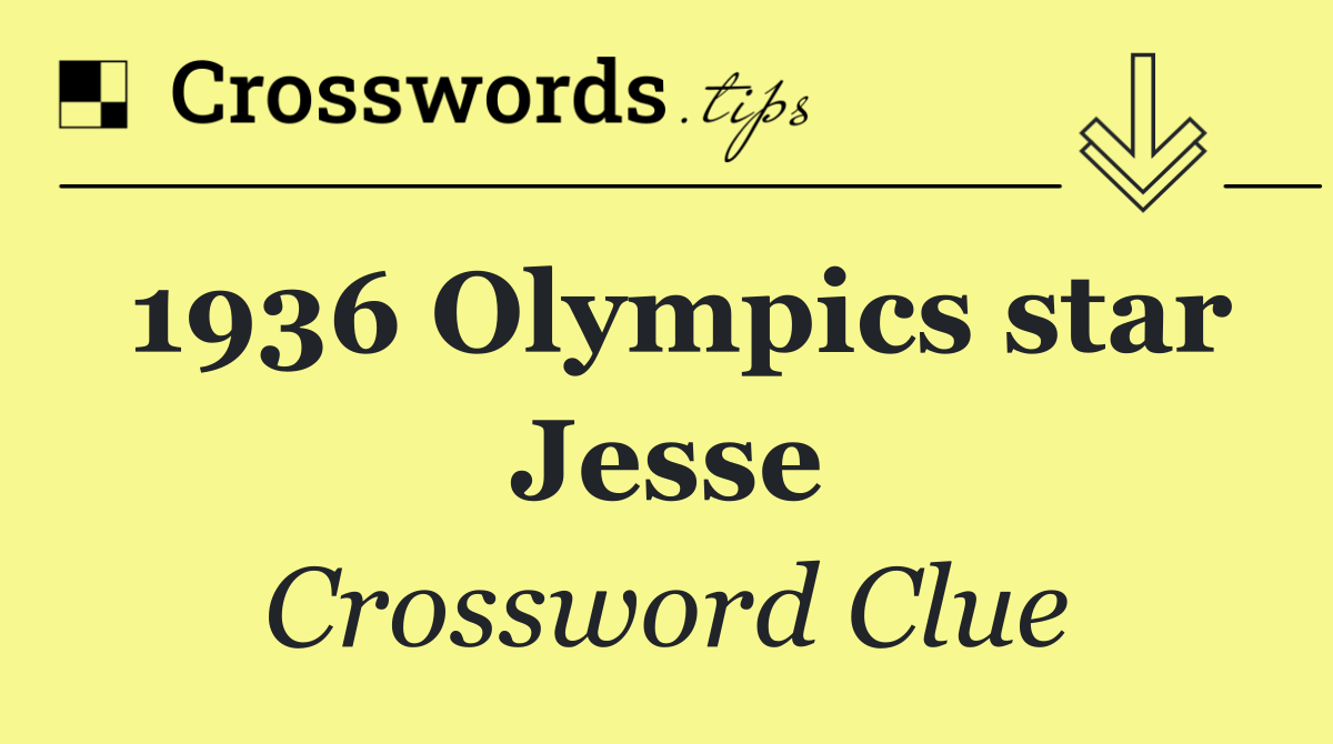 1936 Olympics star Jesse