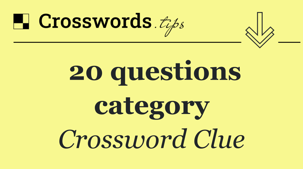 20 questions category