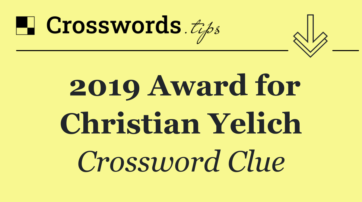 2019 Award for Christian Yelich
