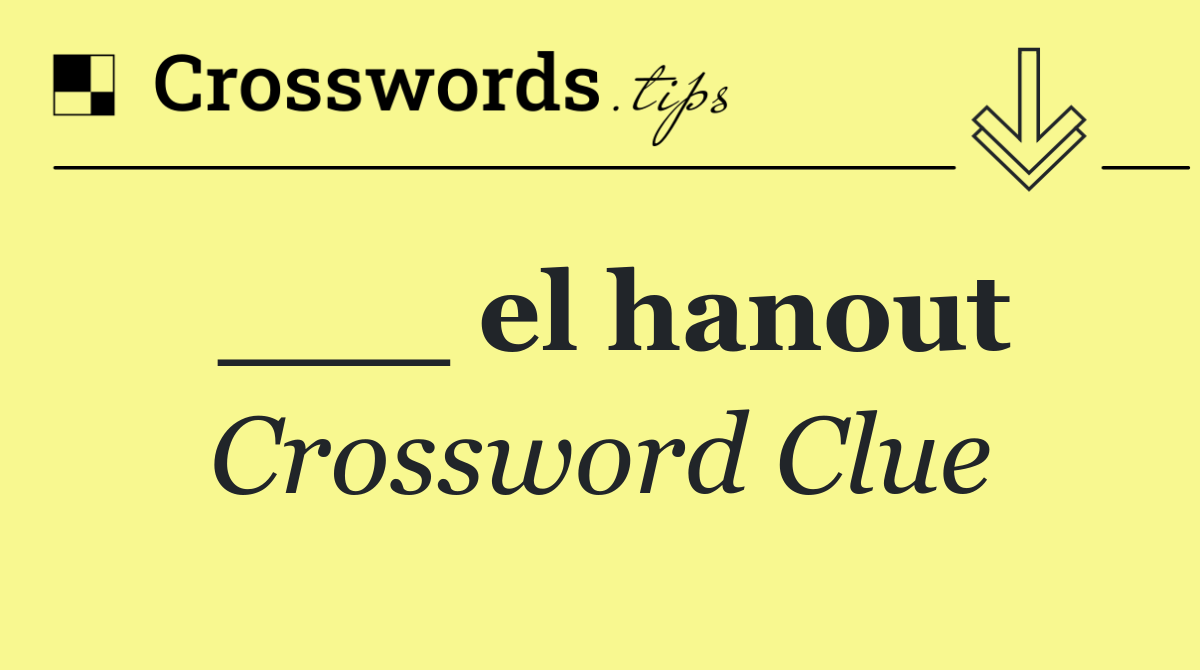 ___ el hanout