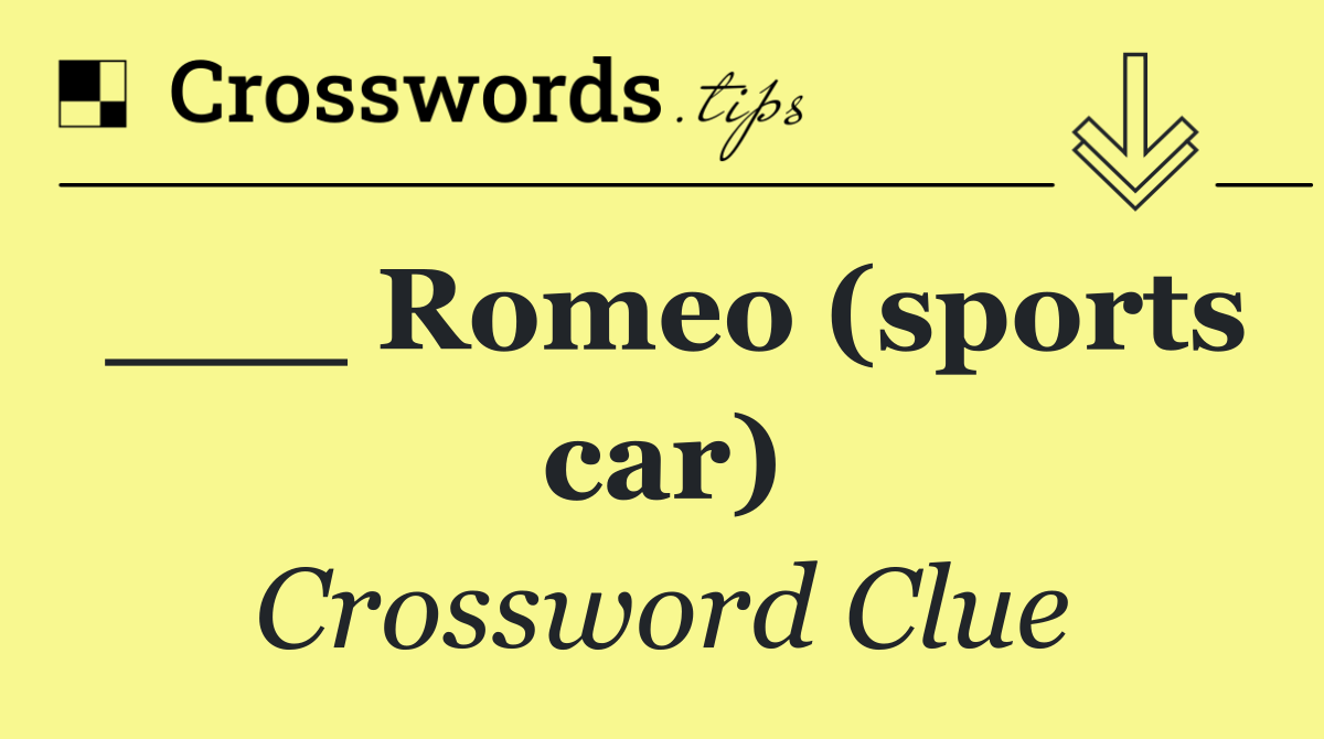 ___ Romeo (sports car)