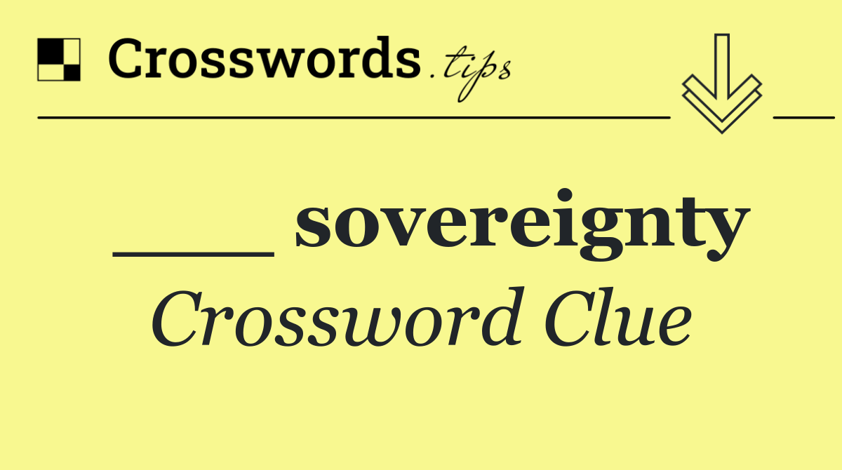 ___ sovereignty