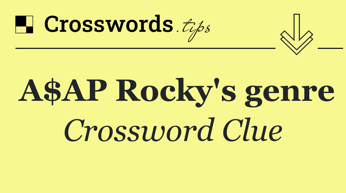 A$AP Rocky's genre