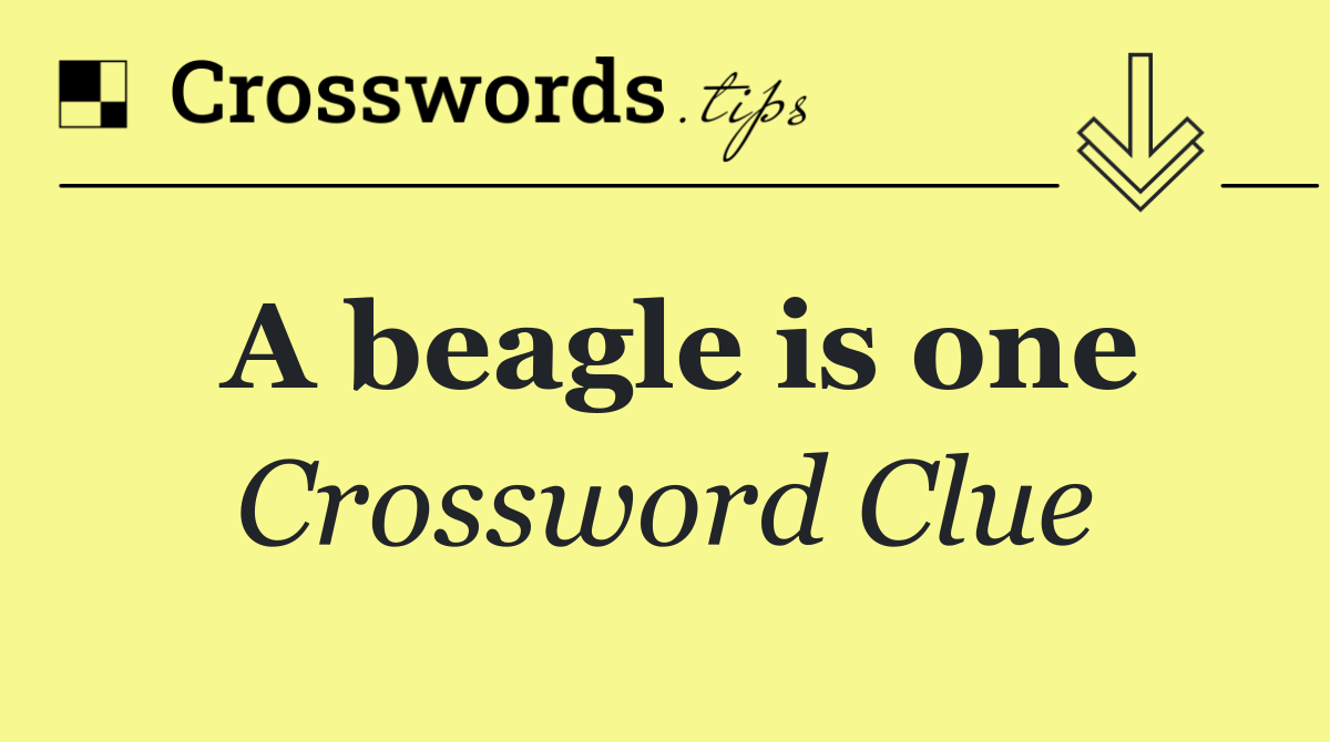 A beagle is one