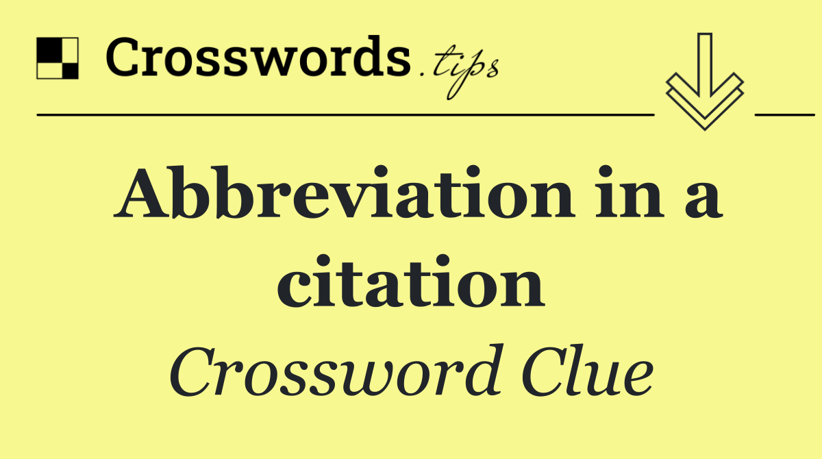 Abbreviation in a citation