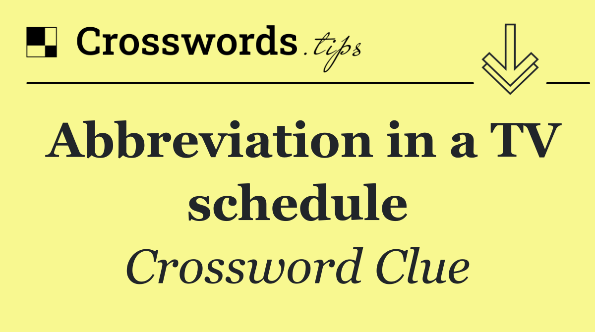 Abbreviation in a TV schedule