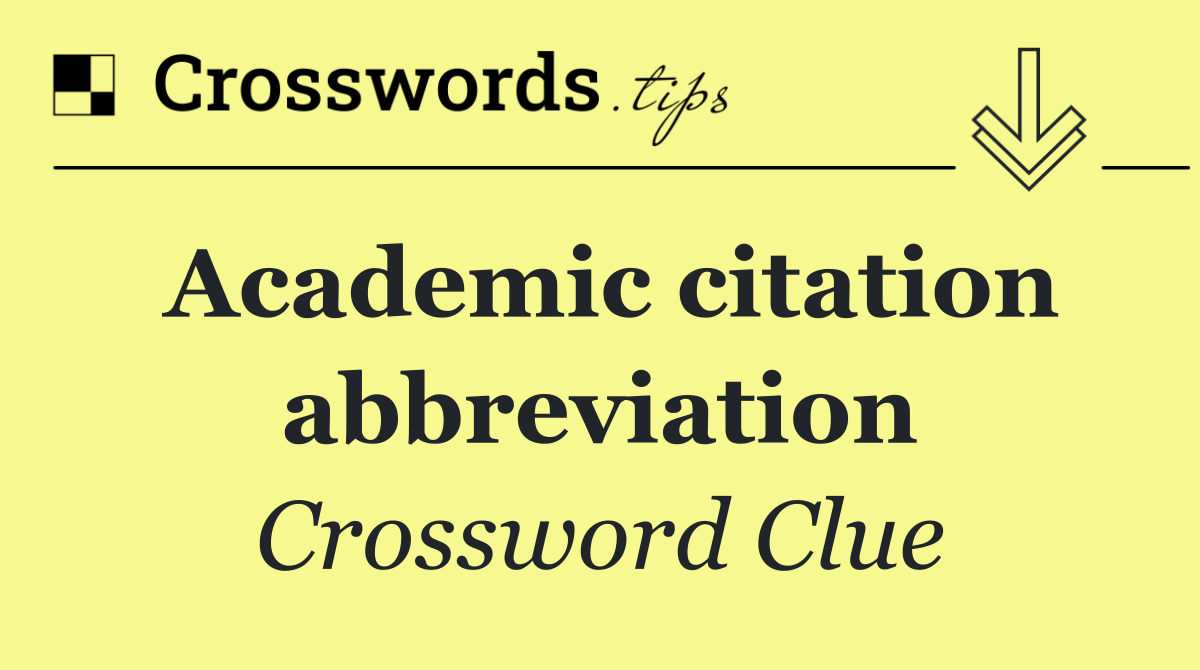 Academic citation abbreviation