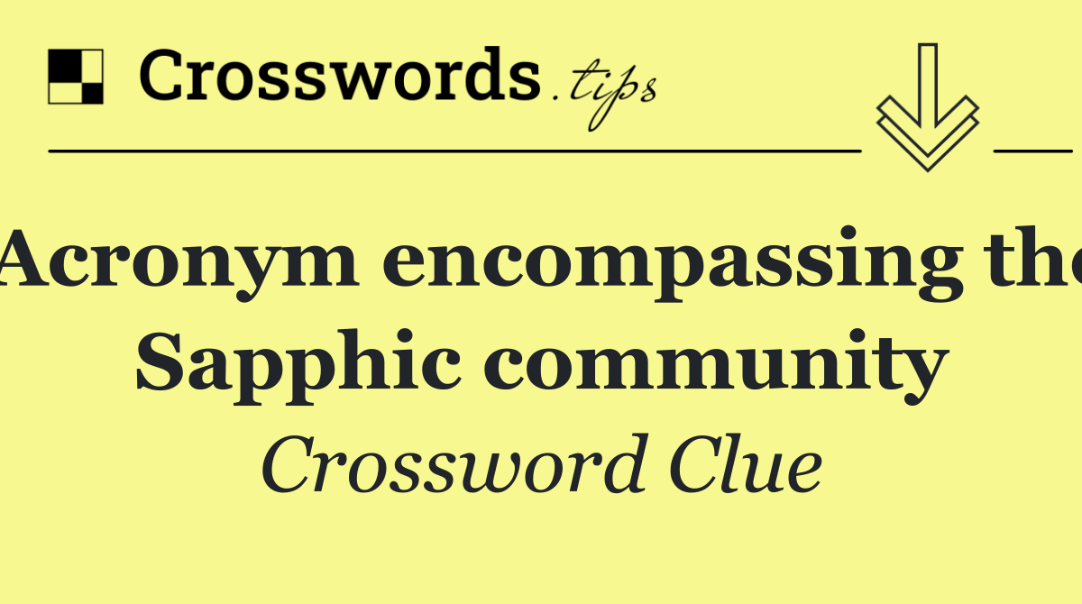 Acronym encompassing the Sapphic community