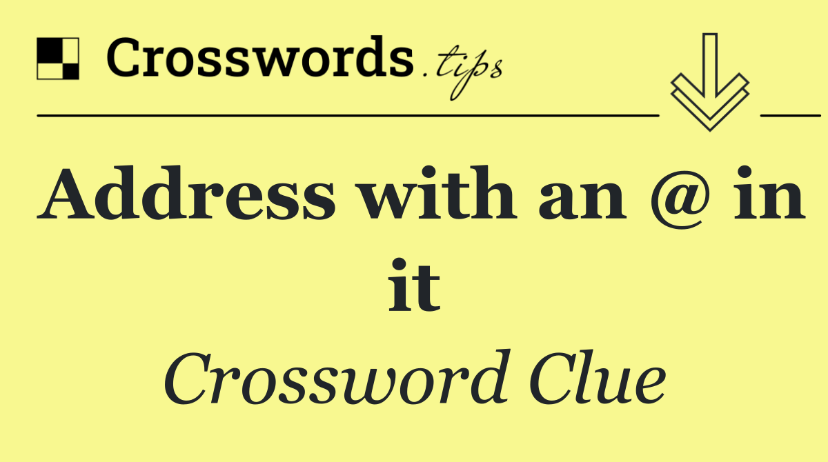 Address with an @ in it