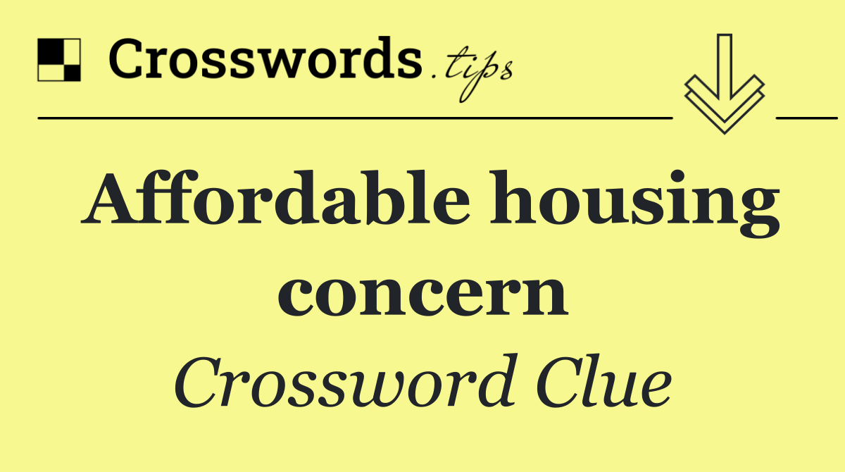 Affordable housing concern