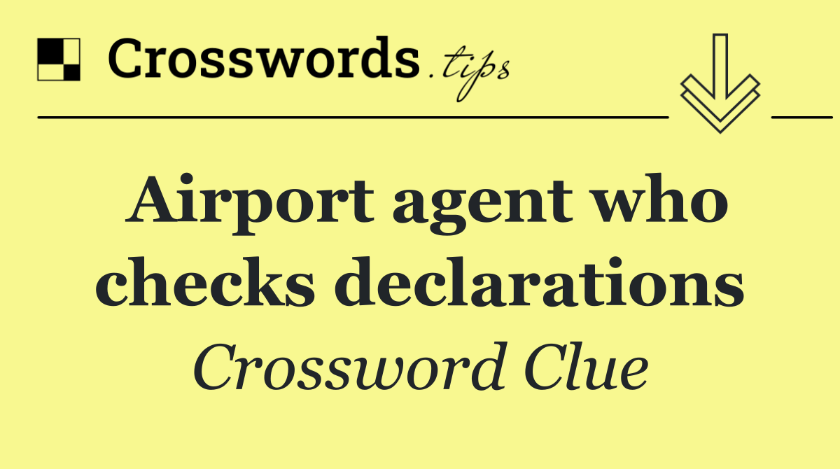 Airport agent who checks declarations