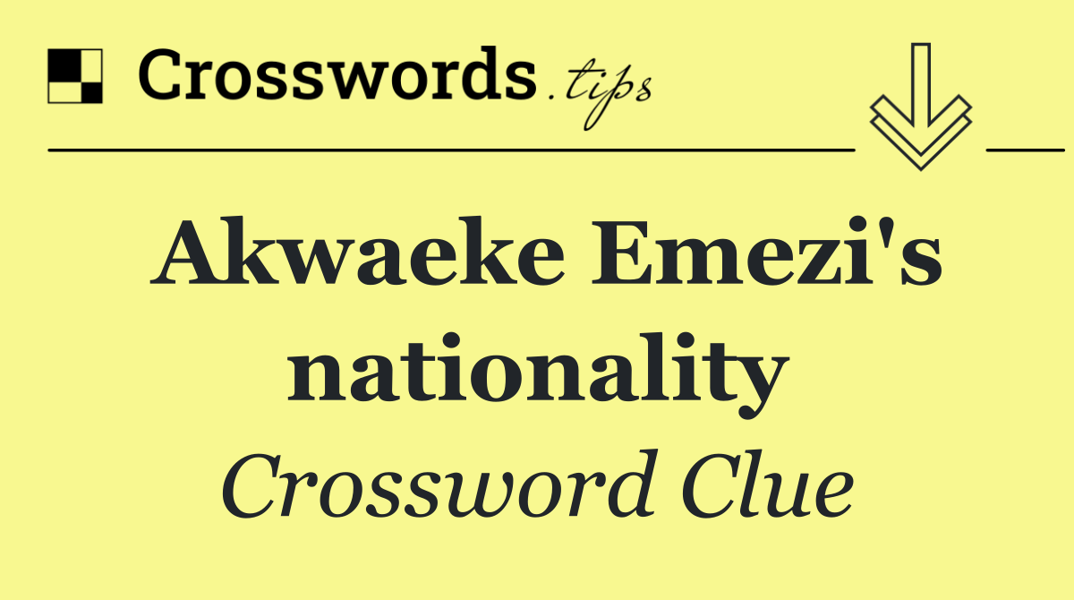 Akwaeke Emezi's nationality