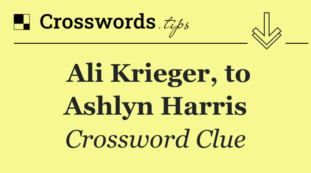 Ali Krieger, to Ashlyn Harris