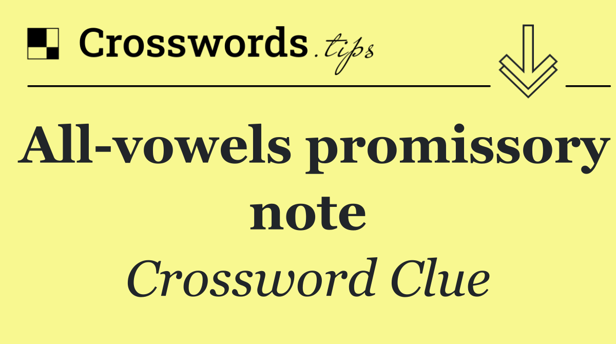 All vowels promissory note