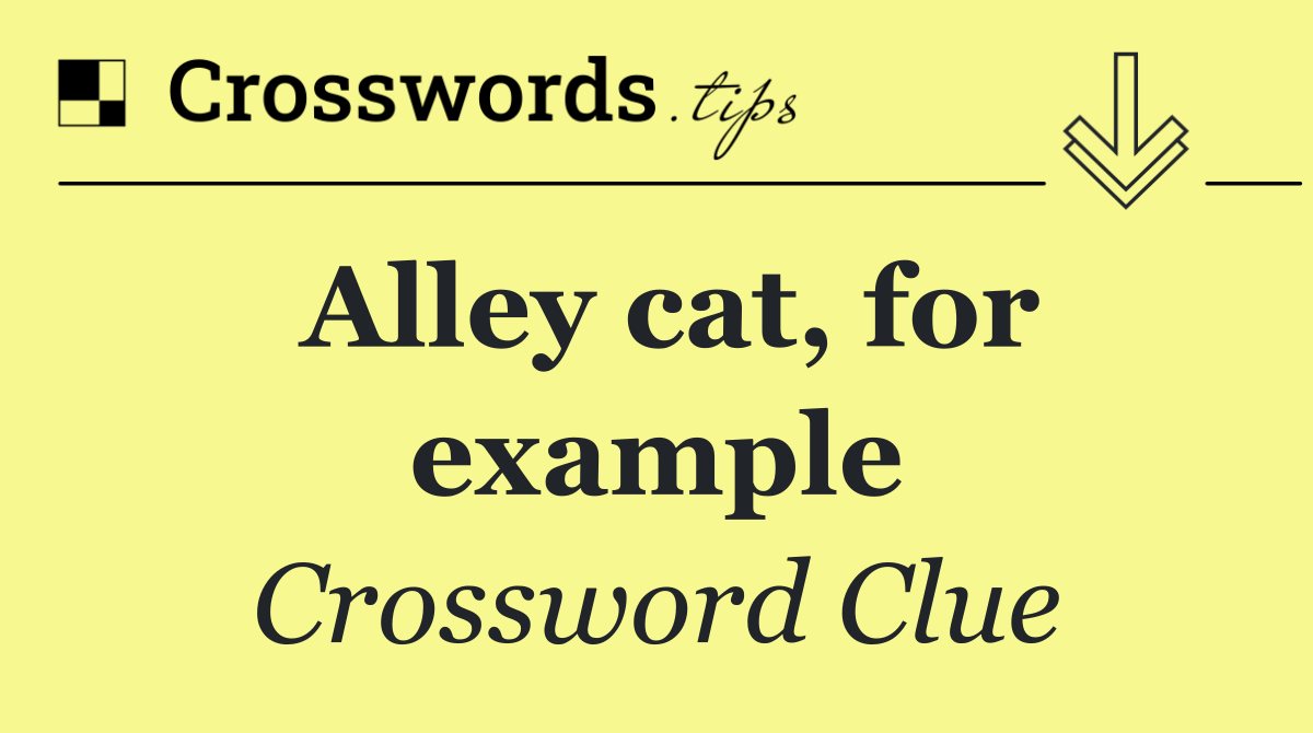 Alley cat, for example
