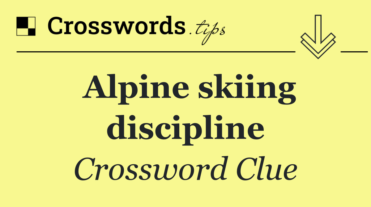 Alpine skiing discipline
