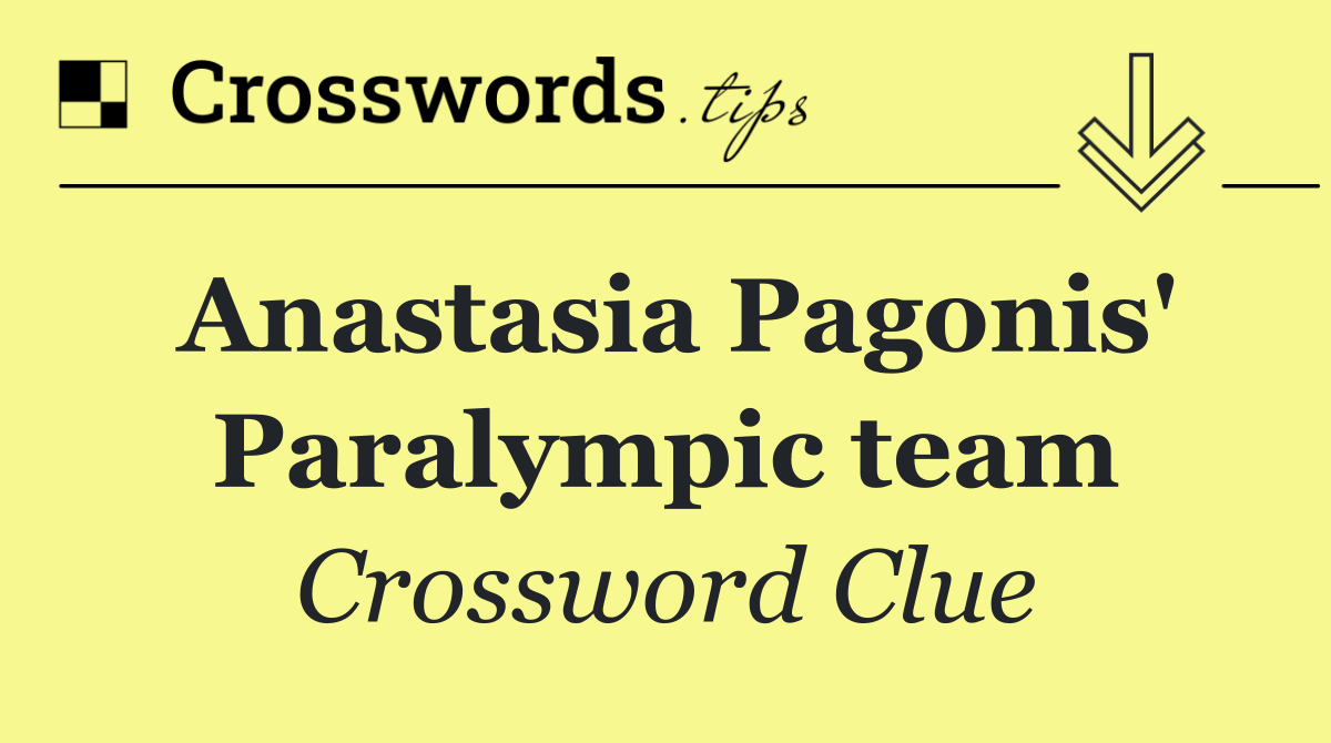 Anastasia Pagonis' Paralympic team