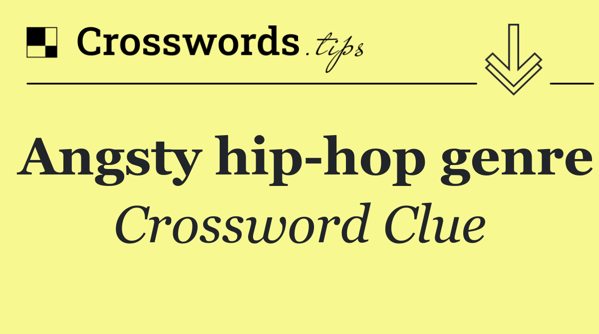 Angsty hip hop genre