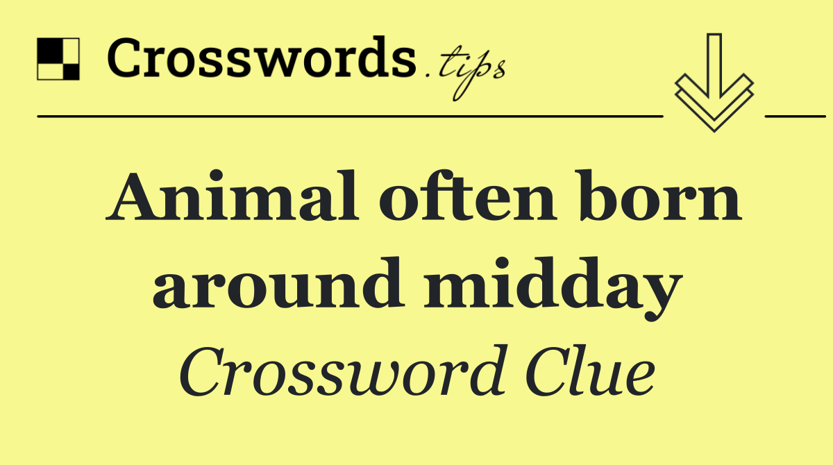 Animal often born around midday