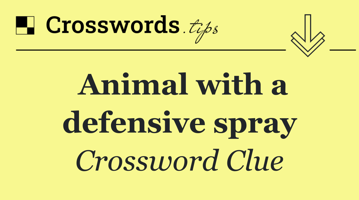 Animal with a defensive spray