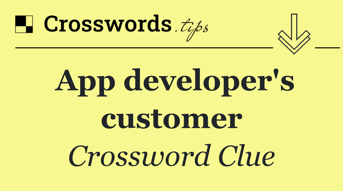 App developer's customer