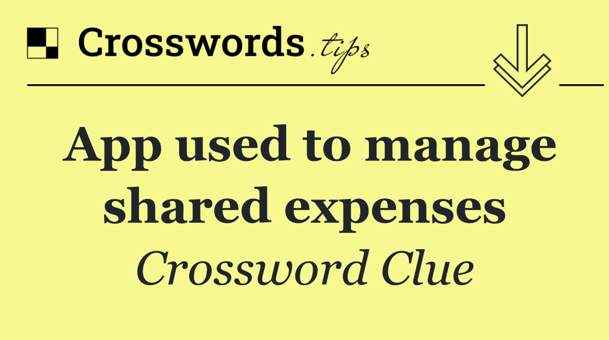 App used to manage shared expenses